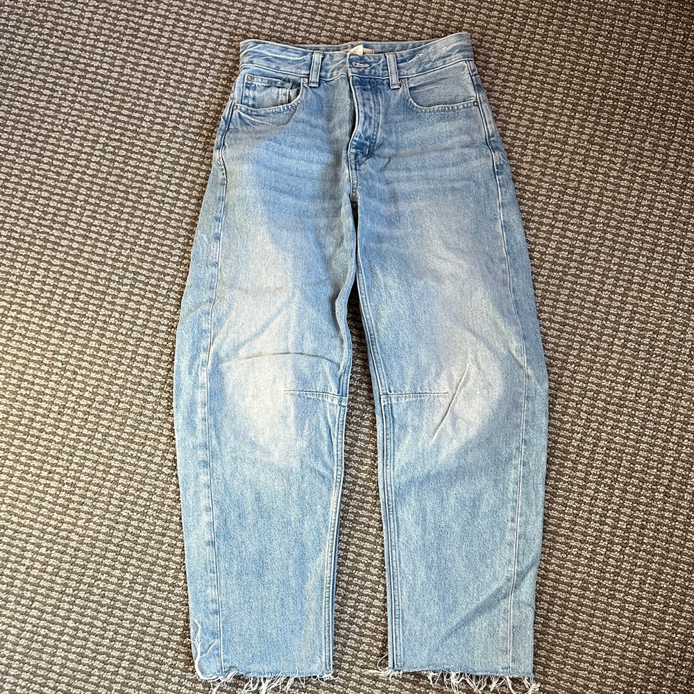 Madewell Light Blue Cropped Straight-Leg Jeans